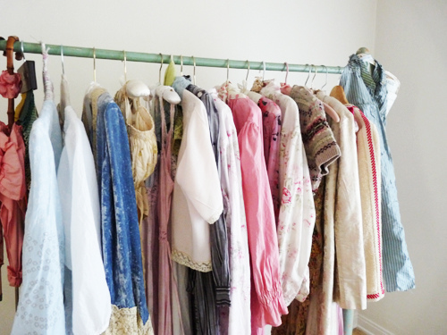 Vintage clothing on a rack