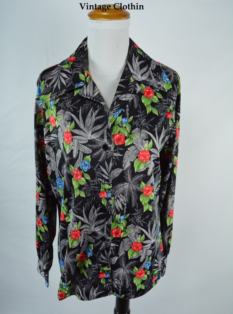 1970s Sears Floral Blouse