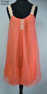 1960s Orange Baby Doll Nightgown